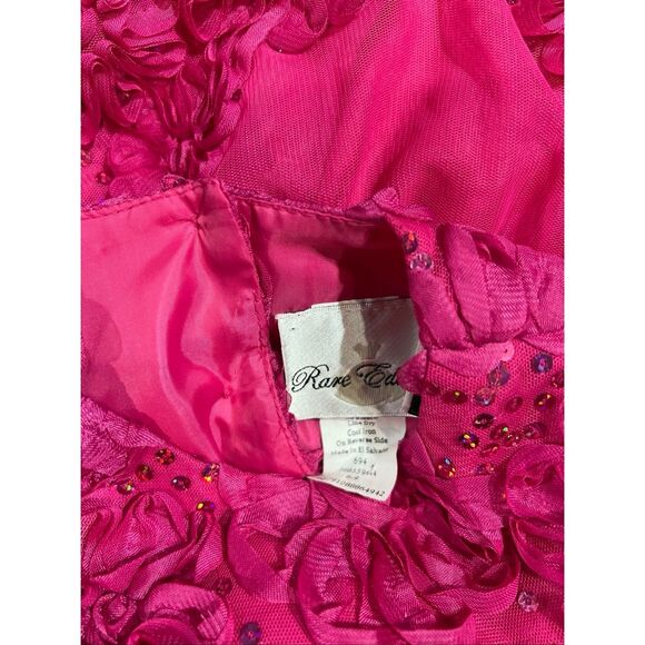 Rare Editions Baby Girl Fuchsia Pink Rosette Sequin Dress Size 6-9 Months Formal - Picture 12 of 14